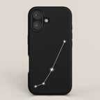 Aries Zodiac Star Constellation Line Art Black iPhone Case Gallery Image 1