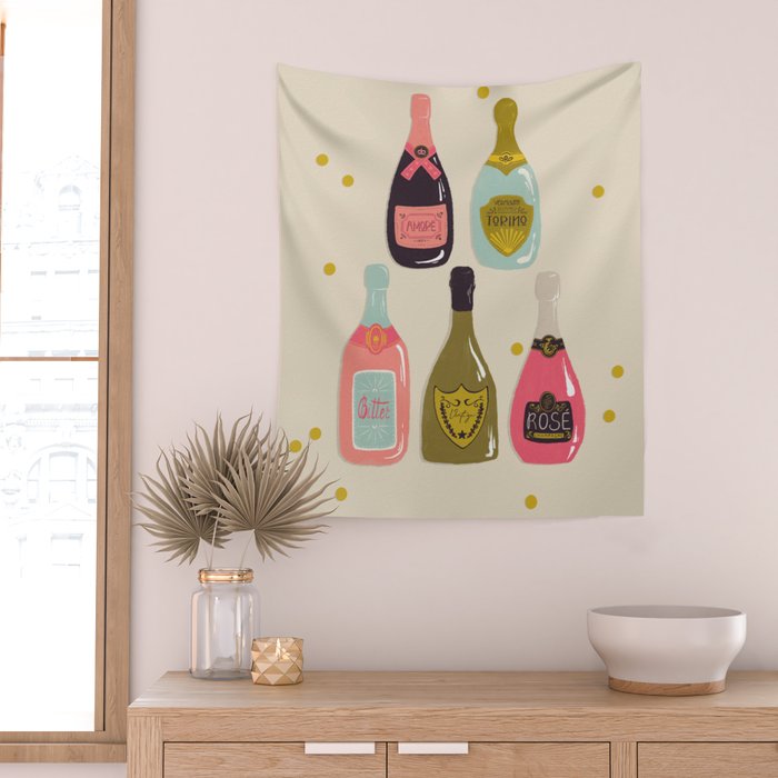 Champagne Cheers Wall Tapestry Gallery Image 2