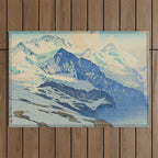 The Jungfrau Vintage Beautiful Japanese Woodblock Print Hiroshi Yoshida Outdoor Rug Gallery Image 1