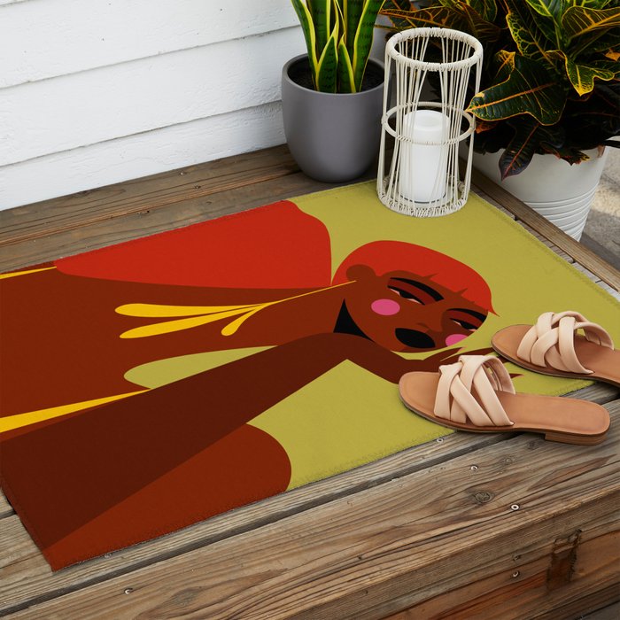 Cowboy Copper Hair Beauty Outdoor Rug Gallery Image 2