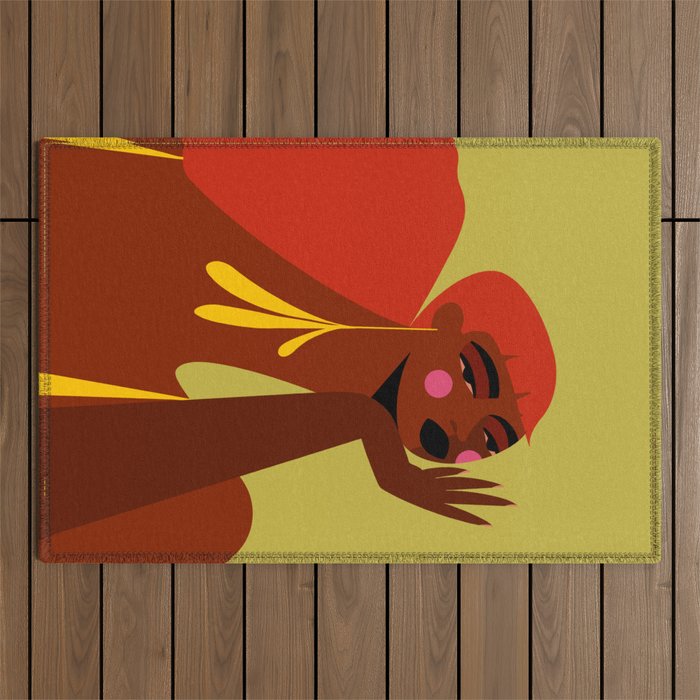 Cowboy Copper Hair Beauty Outdoor Rug Gallery Image 1