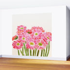 Pink Gerbera Daisy watercolor Wall Mural Gallery Image 2