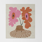 Happy flower pot  Throw Blanket Gallery Image 2
