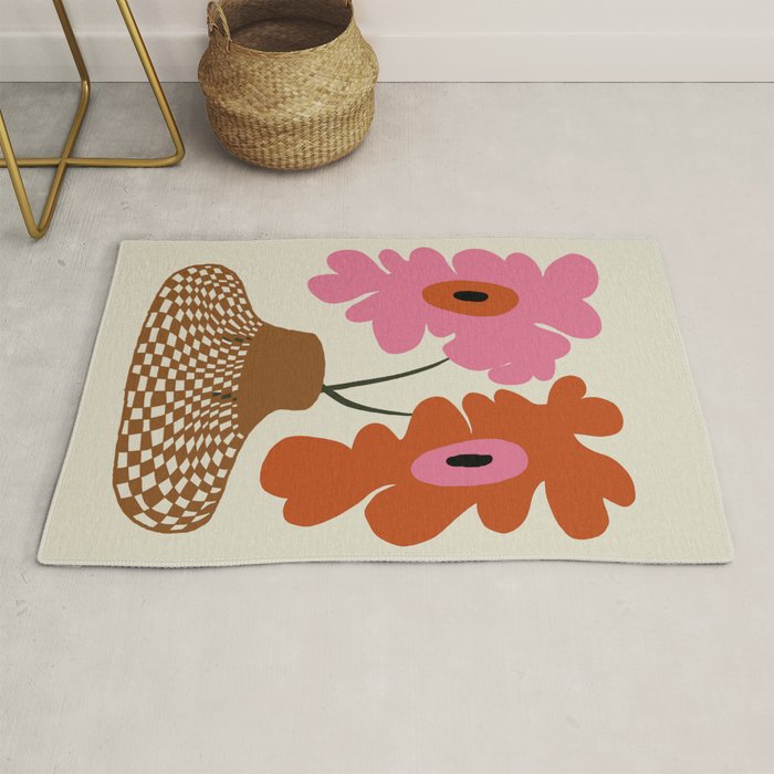 Happy flower pot  Rug Gallery Image 1