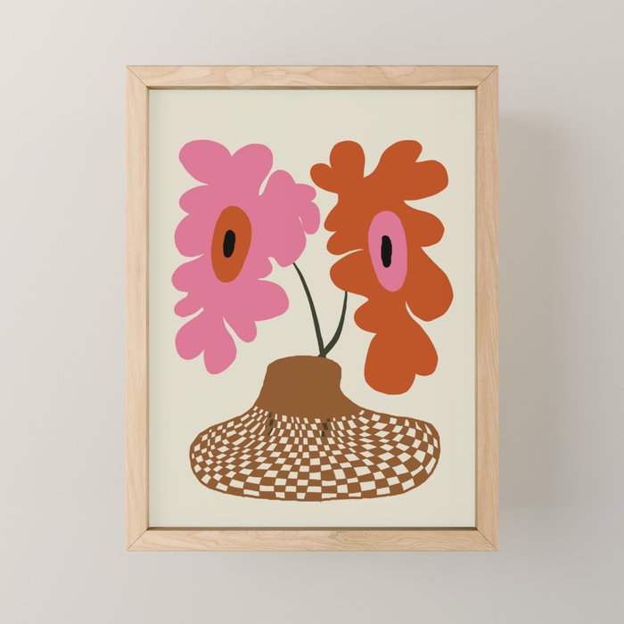 Happy flower pot  Mini Art Print Gallery Image 1