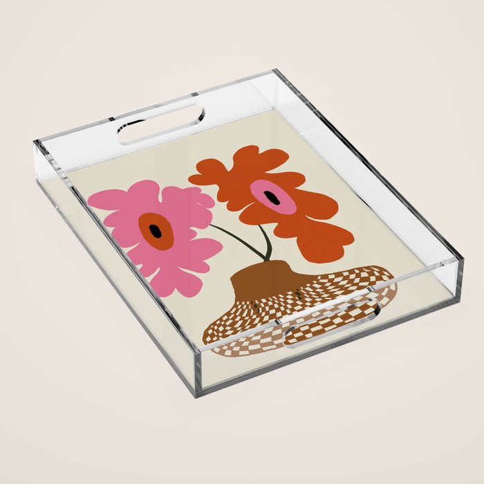Happy flower pot  Acrylic Tray Gallery Image 1