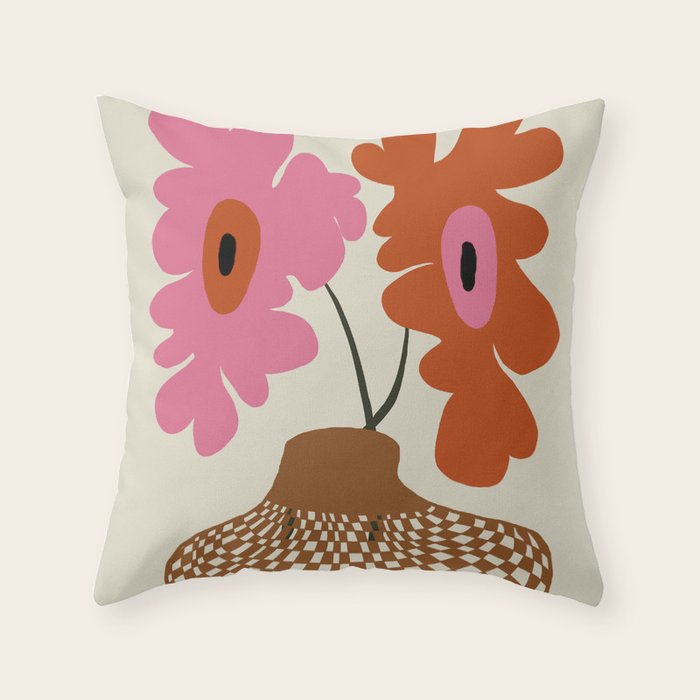 Happy flower pot  Throw Pillow Gallery Image 6