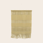 Fine Stripes Narrow Vertical Stripe Pattern in Ochre Mustard Cream Wall Hanging Gallery Image 1