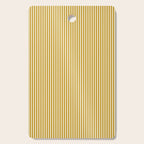 Fine Stripes Narrow Vertical Stripe Pattern in Ochre Mustard Cream Cutting Board Gallery Image 1