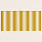 Fine Stripes Narrow Vertical Stripe Pattern in Ochre Mustard Cream Desk Mat Gallery Image 3
