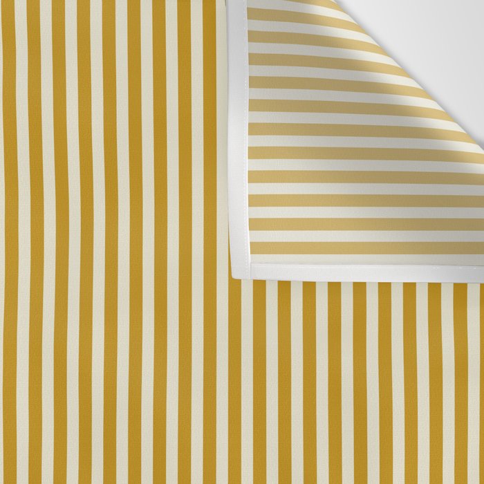 Fine Stripes Narrow Vertical Stripe Pattern in Ochre Mustard Cream Wall Tapestry Gallery Image 3