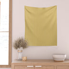 Fine Stripes Narrow Vertical Stripe Pattern in Ochre Mustard Cream Wall Tapestry Gallery Image 2