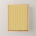 Fine Stripes Narrow Vertical Stripe Pattern in Ochre Mustard Cream Mini Art Print Gallery Image 1