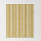 Fine Stripes Narrow Vertical Stripe Pattern in Ochre Mustard Cream Throw Blanket Gallery Image 2