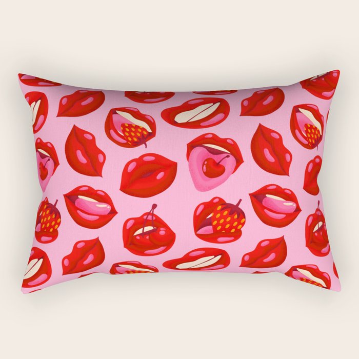 Fruity & Flirty Pattern on Light Pink Rectangular Pillow Gallery Image 2