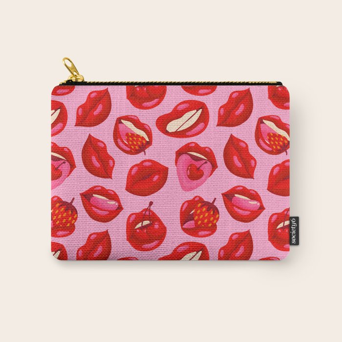 Fruity & Flirty Pattern on Light Pink Carry All Pouch Gallery Image 1