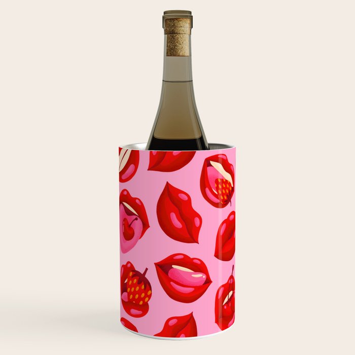 Fruity & Flirty Pattern on Light Pink Wine Chiller Gallery Image 3