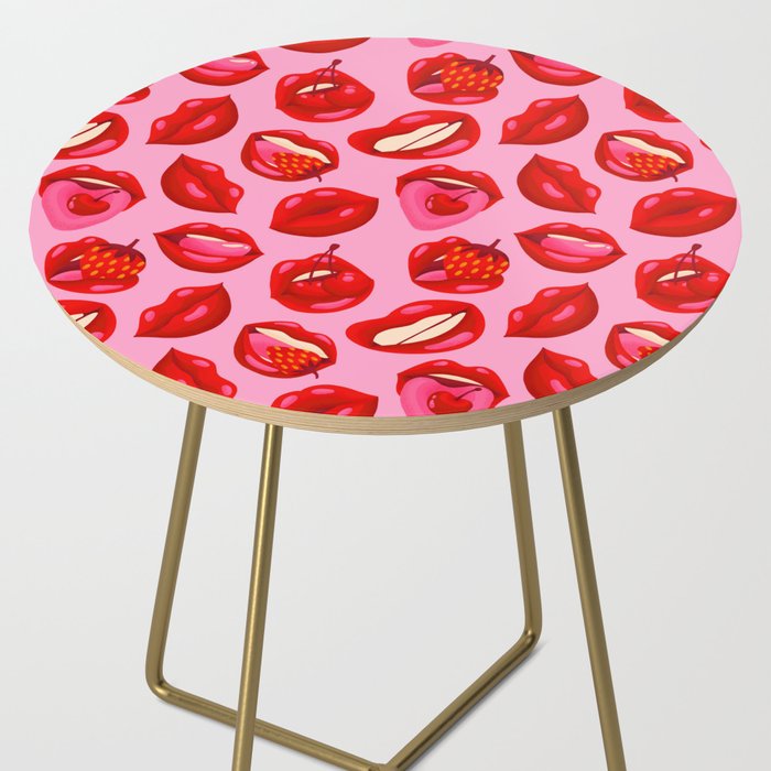 Fruity & Flirty Pattern on Light Pink Side Table Gallery Image 2