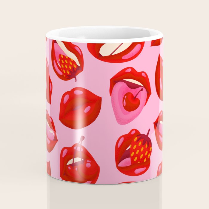 Fruity & Flirty Pattern on Light Pink Coffee Mug Gallery Image 4