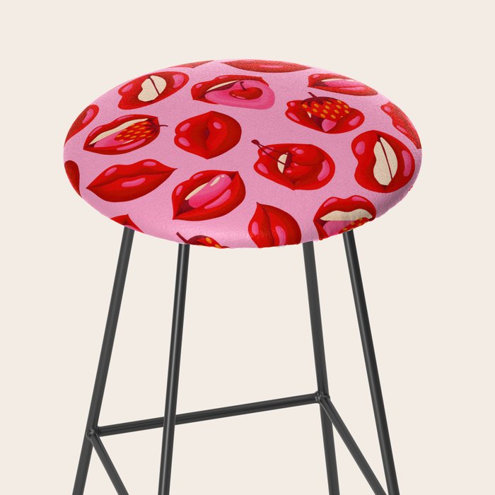 Fruity & Flirty Pattern on Light Pink Stool Gallery Image 2