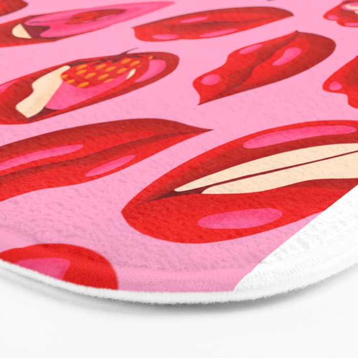 Fruity & Flirty Pattern on Light Pink Bath Mat Gallery Image 3