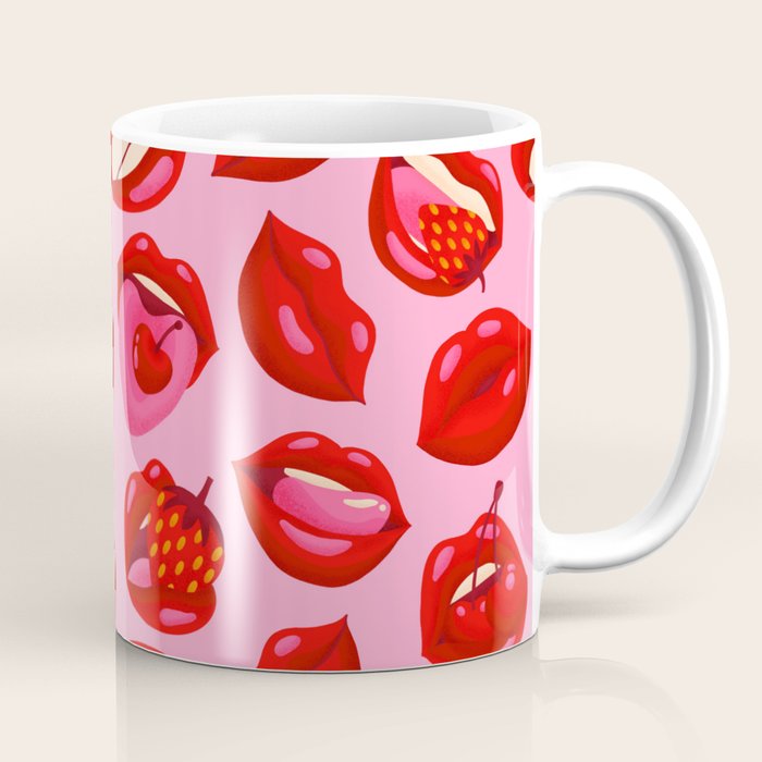 Fruity & Flirty Pattern on Light Pink Coffee Mug Gallery Image 1