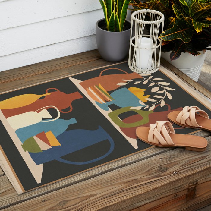 Serenade of Shapes 1 Outdoor Rug Gallery Image 2
