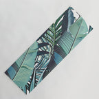 Tropical, Palm Trees, Green and Blue, Abstract Yoga Mat Gallery Image 1