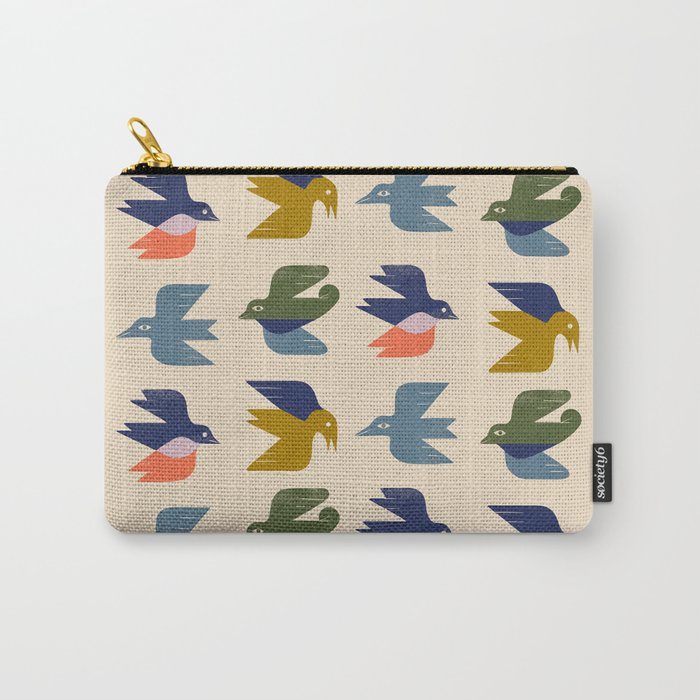 Four Birds Grid Carry All Pouch Gallery Image 1