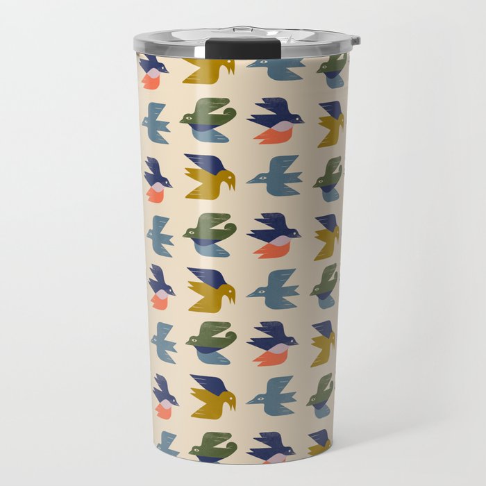 Four Birds Grid Travel Mug Gallery Image 1
