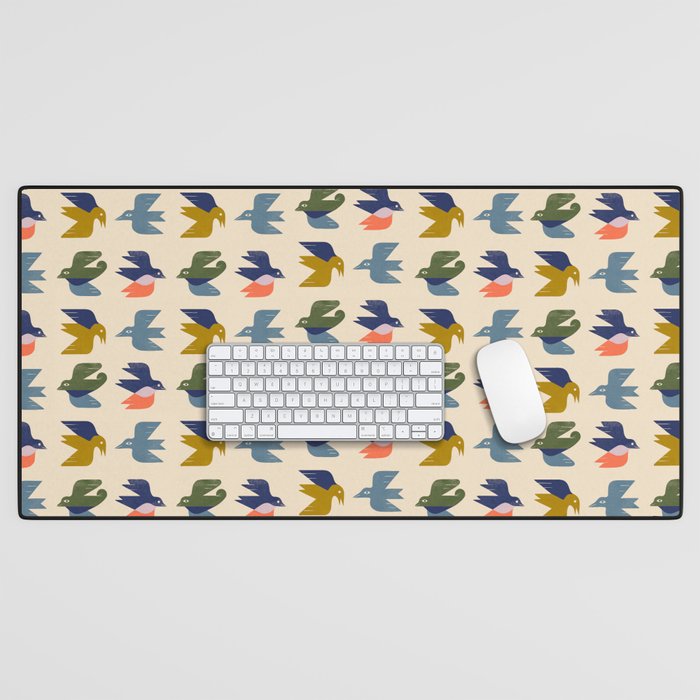 Four Birds Grid Desk Mat Gallery Image 1