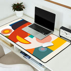 mid century geometric face Desk Mat Gallery Image 2