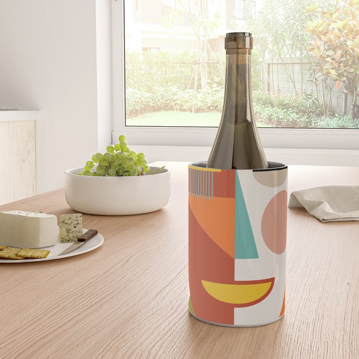 mid century geometric face Wine Chiller Gallery Image 4