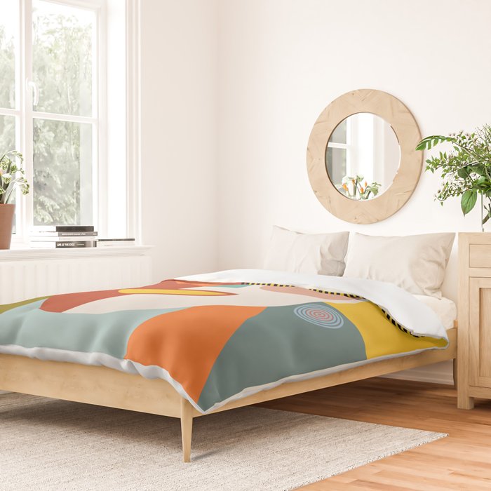 mid century geometric face Duvet Cover Gallery Image 2