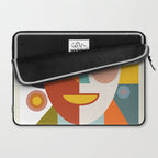 mid century geometric face Laptop Sleeve Gallery Image 2