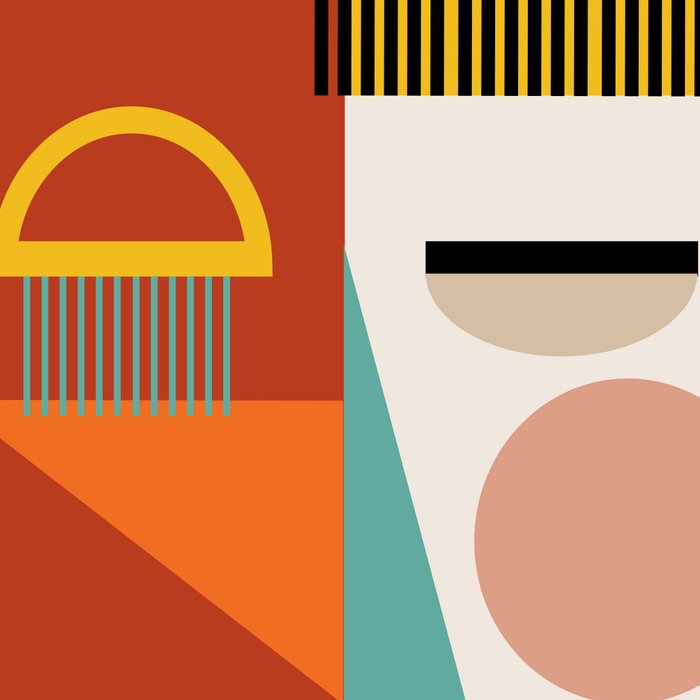 mid century geometric face Coffee Mug Gallery Image 2