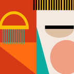 mid century geometric face Coffee Mug Gallery Image 2
