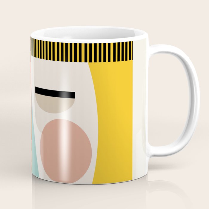 mid century geometric face Coffee Mug Gallery Image 1