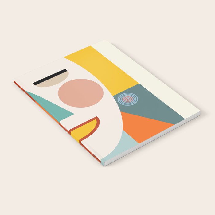 mid century geometric face Notebook Gallery Image 1
