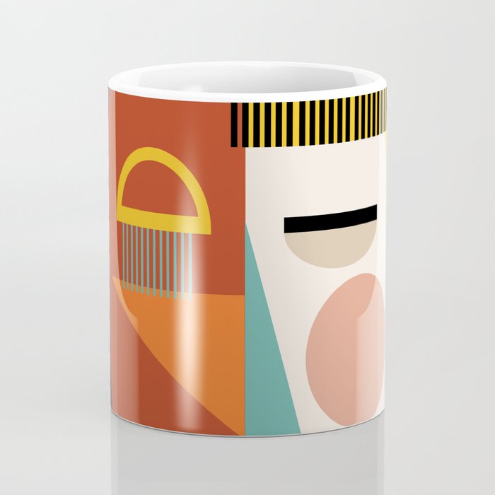 mid century geometric face Coffee Mug Gallery Image 4