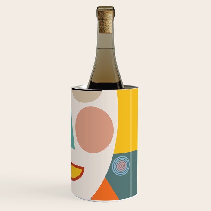 mid century geometric face Wine Chiller Gallery Image 3
