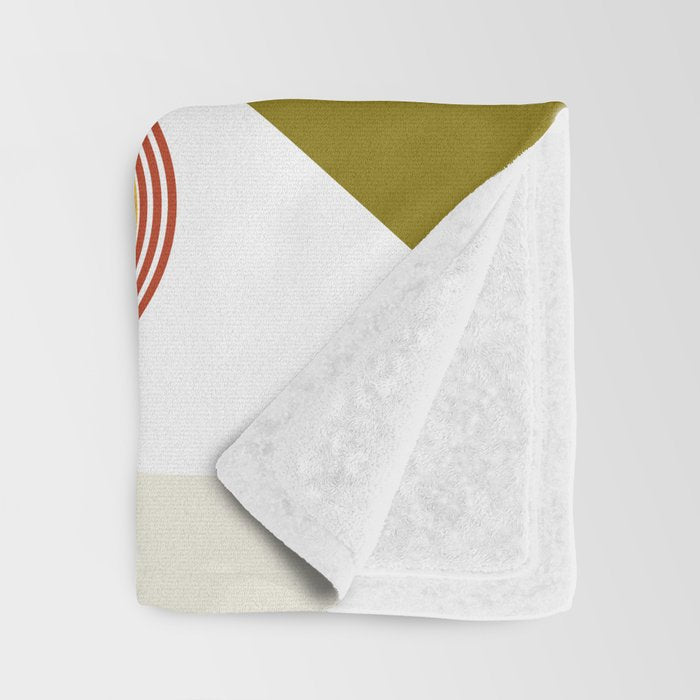 mid century geometric face Throw Blanket Gallery Image 3