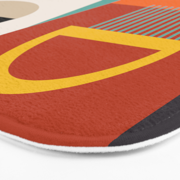 mid century geometric face Bath Mat Gallery Image 3