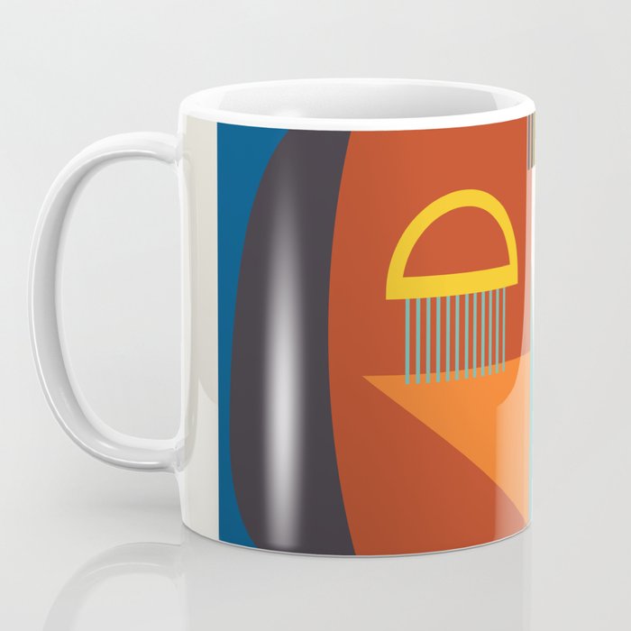 mid century geometric face Coffee Mug Gallery Image 3