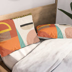 mid century geometric face Pillow Sham Gallery Image 2