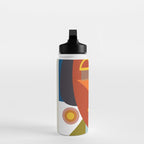 mid century geometric face Water Bottle Gallery Image 3