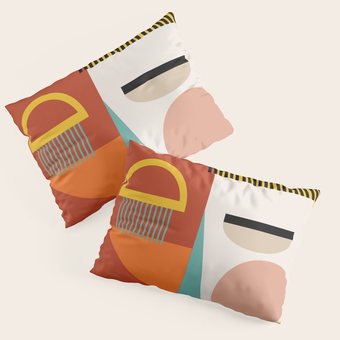 mid century geometric face Pillow Sham Gallery Image 3