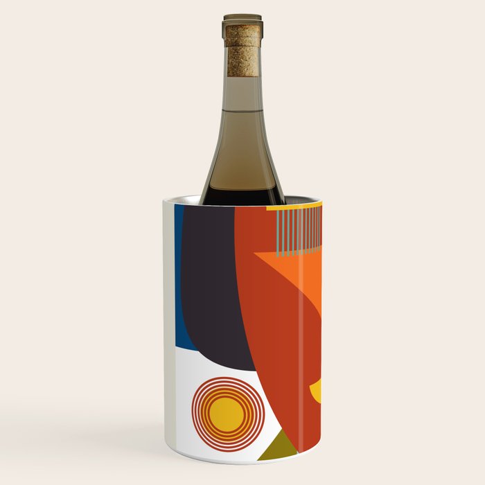 mid century geometric face Wine Chiller Gallery Image 2