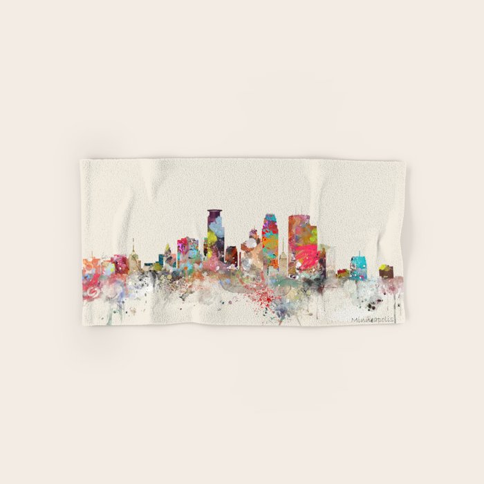 minneapolis skyline Bath Towel Gallery Image 1