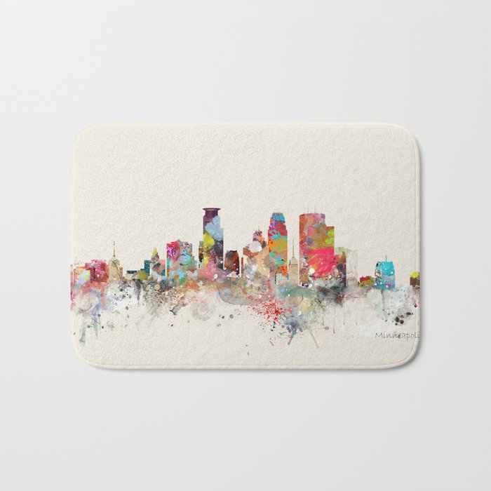 minneapolis skyline Bath Mat Gallery Image 1
